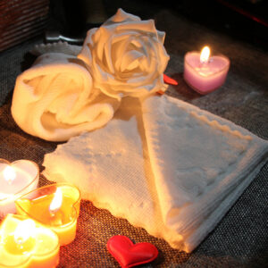 Square Towel Adult Intimacy Accessory 24cm x 24cm White Synthetic Fiber