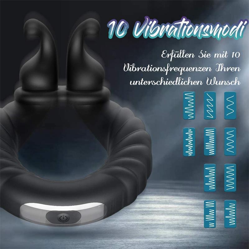 Snail Lock Ring Vibrating Couples Ring with Rechargeable Motor and Silicone Body - Image 2
