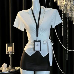 Secretary Cosplay Lingerie Set for Women, Polyester Uniform Costume, One Size