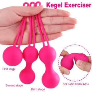 Kegel Trainer Pelvic Floor Exercise Dumbbell 3-Piece Silicone Set, Pink