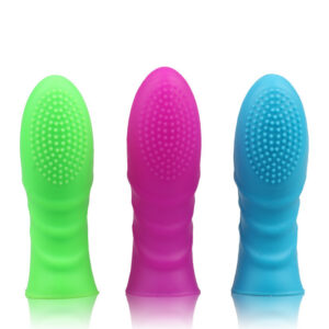 Flower Bud Finger Set Silicone Manual Finger Vibrator Sleeves, Red Rose 3-Piece Massage Set for Couples
