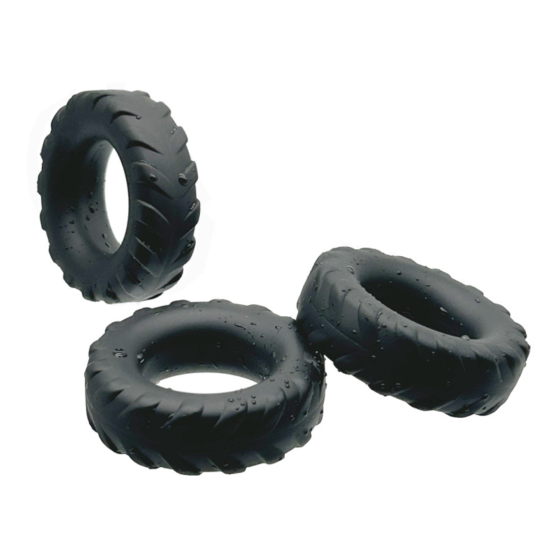 Men's Liquid Silicone Bead Lock Delay Ring, Manual Control, Black - Image 5