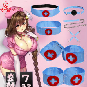 Jiuai SM Nurse Seven-Piece Bondage Set with Bed Straps, Cuffs and Clamps