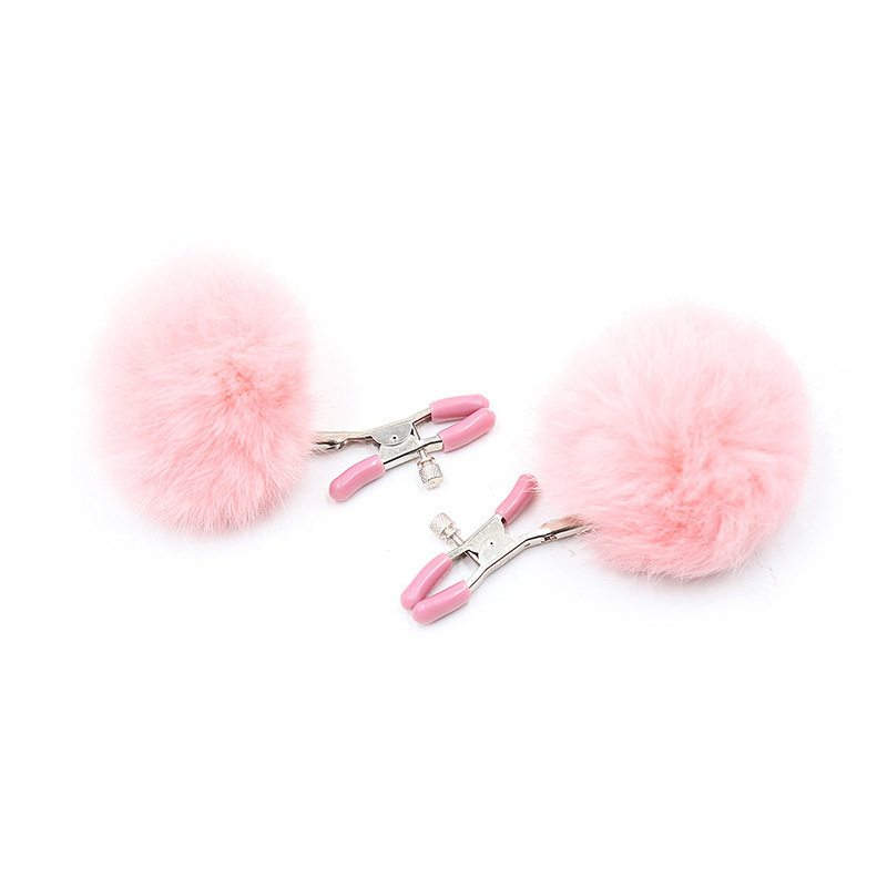 Jiuai SM Breast Clamp with Fuzzy Ball Tassels, Adjustable Nipple Clamps for Couples - Image 5