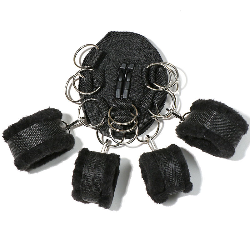 Spider Web Bed Restraint Straps with Four-Corner Anchors, Adjustable Webbing and Metal Hardware, Black - Image 5