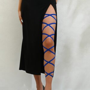 Multi-Layer Elastic Leg Garter with Cross Design, Purple, Single Piece