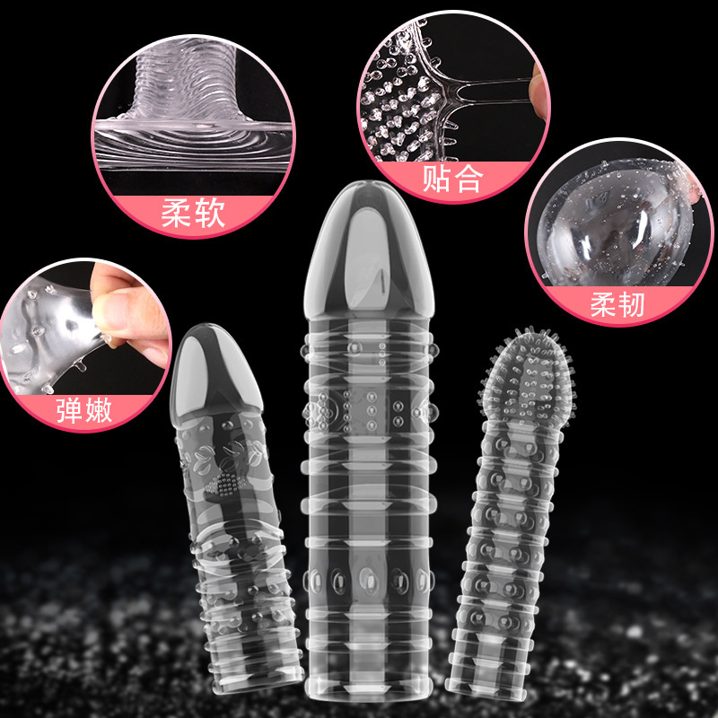 Jiuai Men's Non-Vibrating Lock Ring Set TPE Wolf Tooth Delay Ring - Image 4