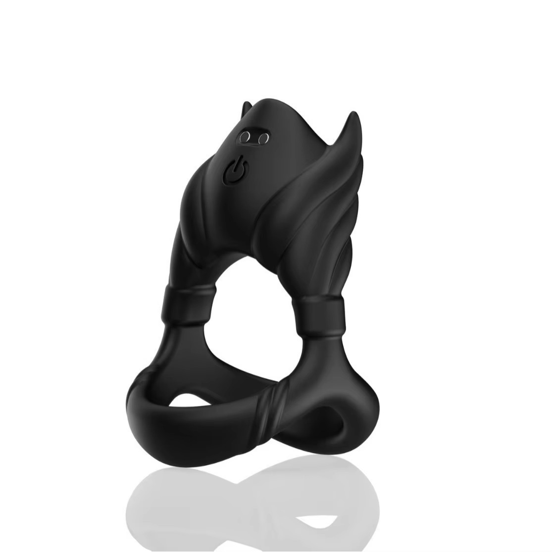 Devil Vibrating Lock Ring, Triple-Ring Silicone Penis Ring with Motor, Wearable Base Ring for Men - Image 5