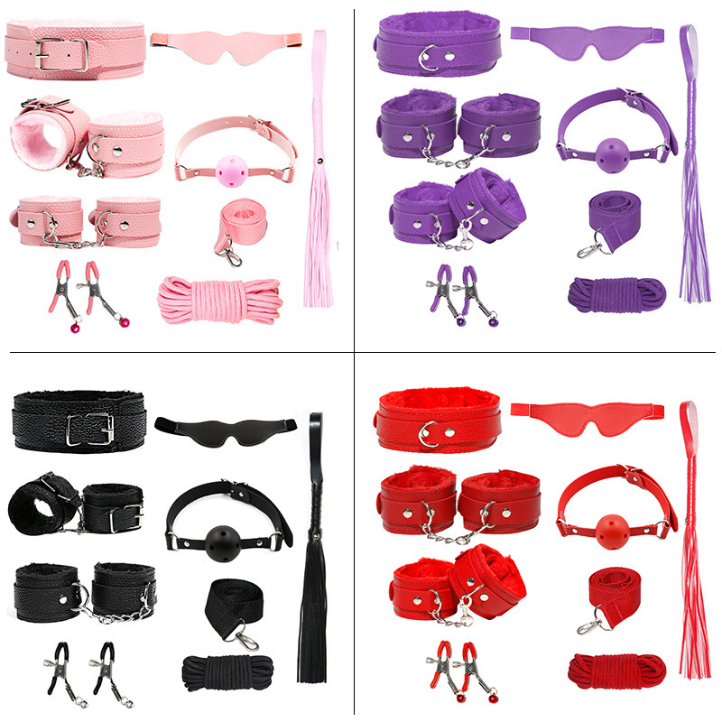 SM Bondage Style Nipple Clamps and Anal Plug Set with Metal and Leather Details - Image 2