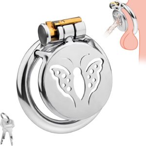 Men's Stainless Steel Birdcage Chastity Cage with Lock, Manual Restraint Device