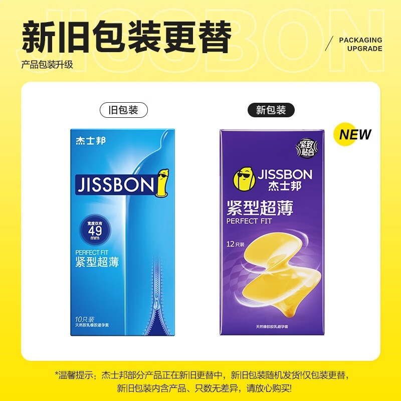 Jiesbon Tight Fit Ultra-Thin Condoms, 12-Pack, Natural Latex, Medium - Image 3