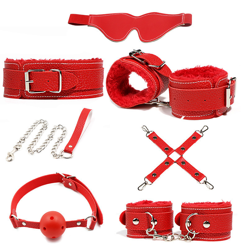 Adult Bondage Kit with Breast Clamps and Handcuffs, Faux Leather and Metal Restraint Set - Image 2