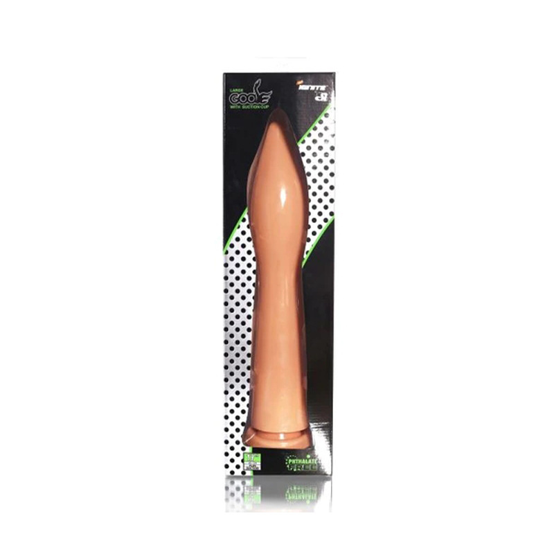 Extra-Large PVC Anal Plug Dildo, 37.5 cm Black-Brown, Suction-Friendly Base - Image 3