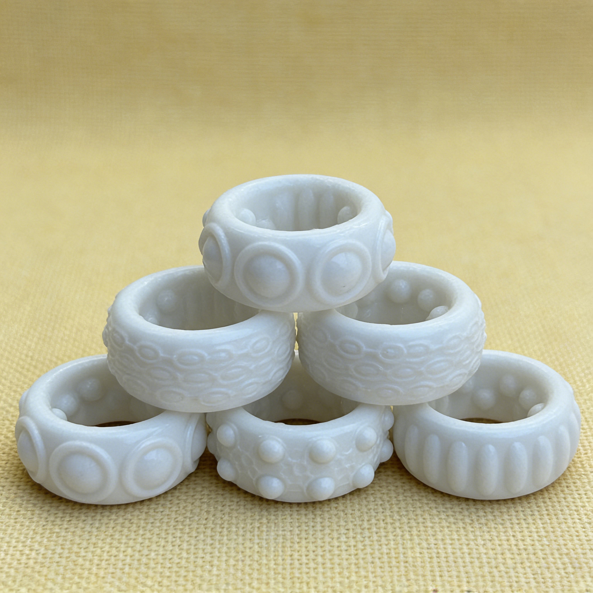 Men's Crystal Lock Delay Ring, Smooth TPE Penis Ring, Yellow Adult Novelty - Image 4