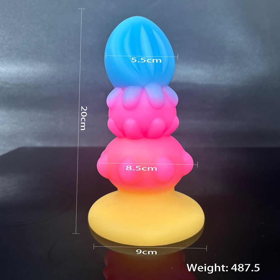 Silicone Anal Plug, Adult Anal Toy for Different Genders, Multi-Color, Large Gourd Flower Style - Image 4