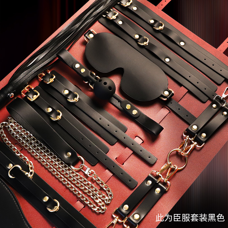 PU & Metal Bondage Set with Hand and Foot Cuffs, Nipple Clamps, and Soft Leather Storage Bag - Image 3