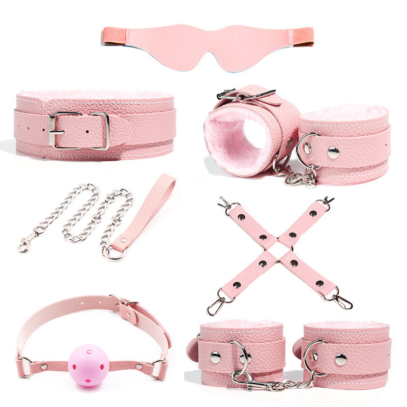 Adult Bondage Kit with Breast Clamps and Handcuffs, Faux Leather and Metal Restraint Set - Image 4