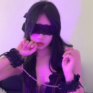Lace Blindfold Eye Mask with Nipple Covers and Handcuffs