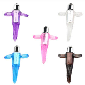 Finger G-Spot Vibrating Tongue Massager, Electric TPE Adult Toy, Pink Blue Purple