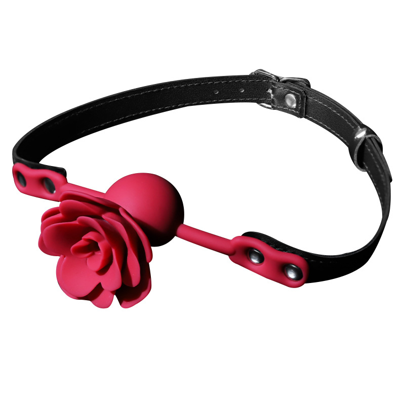 Silicone Mouth Plug with Leather Strap for Couples Bondage Play - Image 5