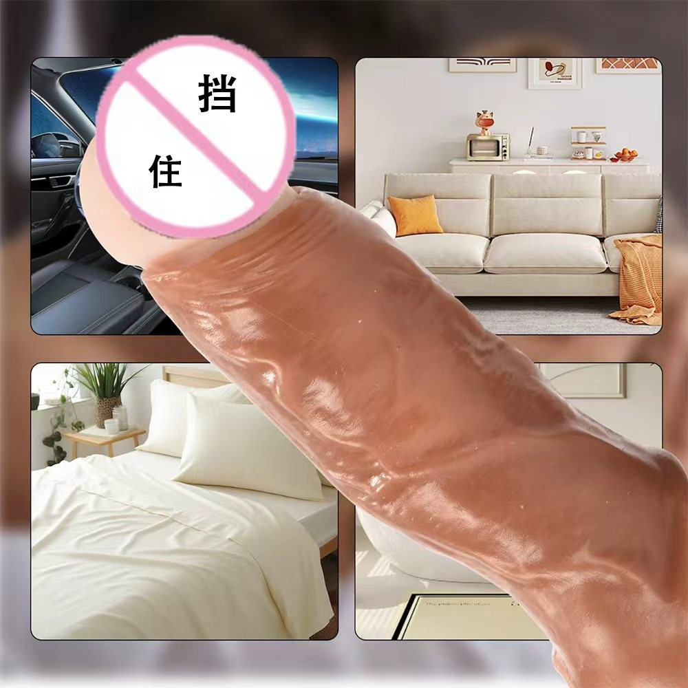 Thickened Open-Tip Silicone Reusable Penis Sleeve with Textured Wolf-Tooth Interior - Image 3