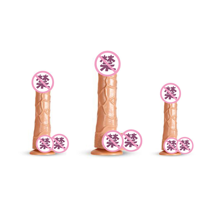 Warming Suction Vibrator Dildo with Telescopic Thrusting, Skin-Tone TPE, 3 Sizes - Image 3