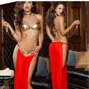 Purple Patent Leather Look See-Through Long Dress with Slit, Provocative Role-Play Lingerie Set, One Size