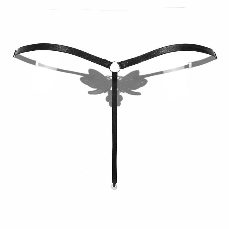 Women's Embroidered Pearl G-String Low Waist Adjustable T-Back Underwear - Image 4