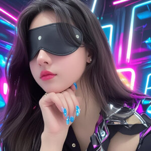 Leather SM Eye Mask with Metal Detail, Adjustable Elastic Strap, Black Adult Role-Play Mask
