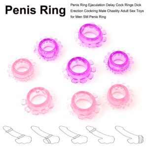 TPE Locking Cock Ring, Purple Foreskin Restraint Ring for Men