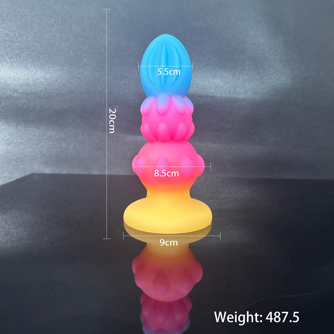 Silicone Anal Plug, Adult Anal Toy for Different Genders, Multi-Color, Large Gourd Flower Style - Image 2