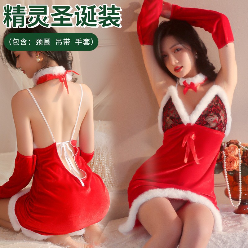 JK Christmas Bunny Girl Lingerie Set for Women, Uniform Role Play Costume, Stretch Spandex, One Size - Image 2