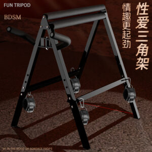 Jiuai SM Bondage Set with Metal Sex Chair Frame and Black Silicone Ball Gag