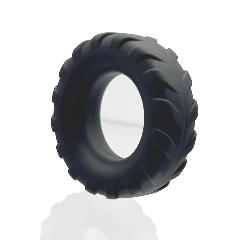 Men's Liquid Silicone Bead Lock Delay Ring, Manual Control, Black - Image 4