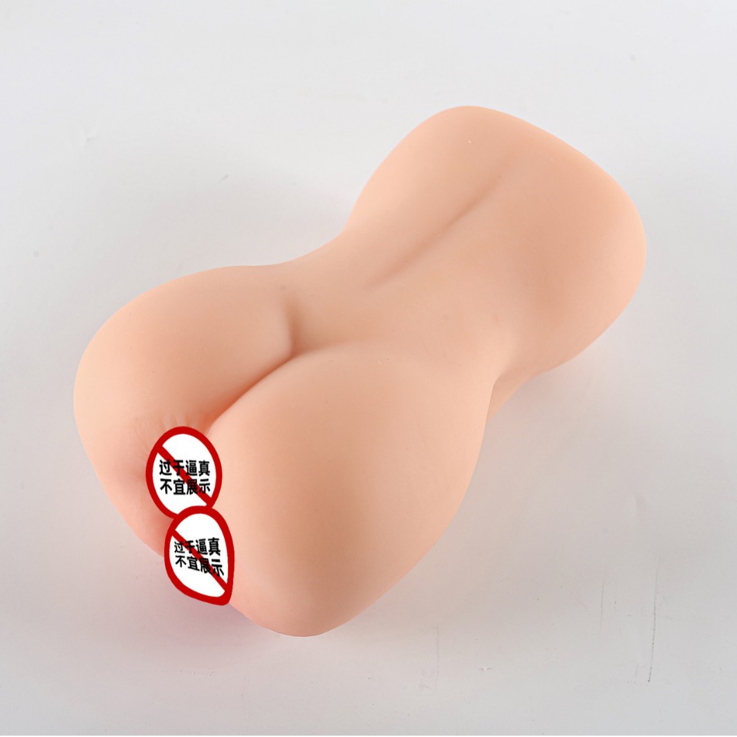 Dual-Channel Male Masturbator Cup, Realistic Vagina and Buttocks Model, 950g TPE - Image 2