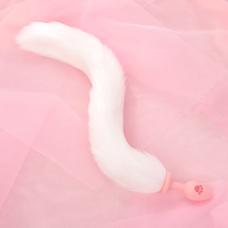 Fox Tail Silicone Anal Plug in Pink for Adult Couples - Image 4
