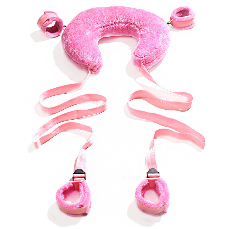 Bed Restraint Kit with Split-Leg Cushion and Eye Mask, Faux Leather Bondage Set - Image 5