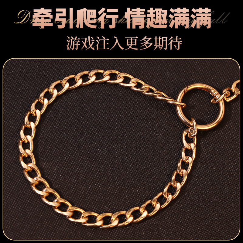 Gold Metal Handcuffs and Ankle Cuffs with Chain for Adult Couples - Image 4