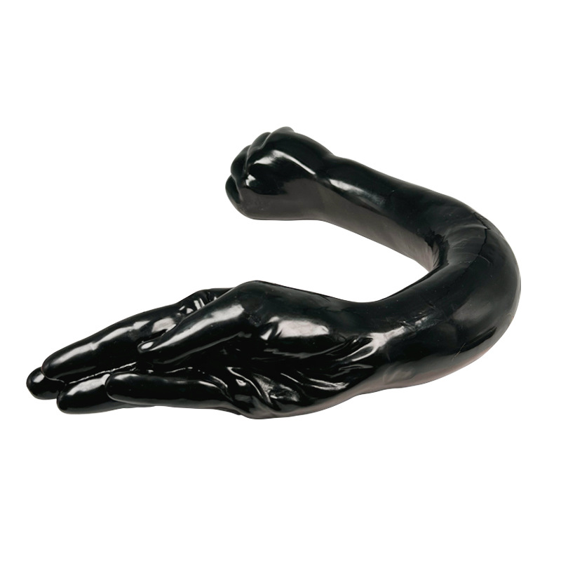 Double-Headed Fist-Shaped Dildo, Extra-Long Anal Plug, Black PVC, Ultra-Realistic Texture - Image 3
