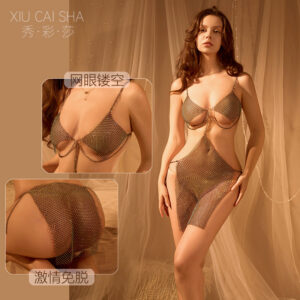 Three-Piece Stewardess Roleplay Lingerie Set, Polyester, One Size, Women