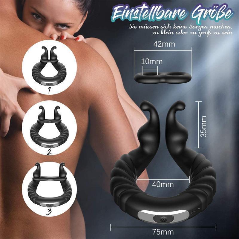 Snail Lock Ring Vibrating Couples Ring with Rechargeable Motor and Silicone Body - Image 3