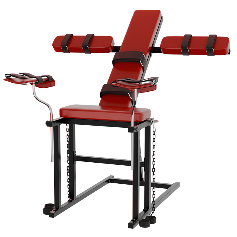 Jiuai Adult SM Sex Chair with Binding Props, Metal Frame and Black Faux Leather for Couples - Image 5