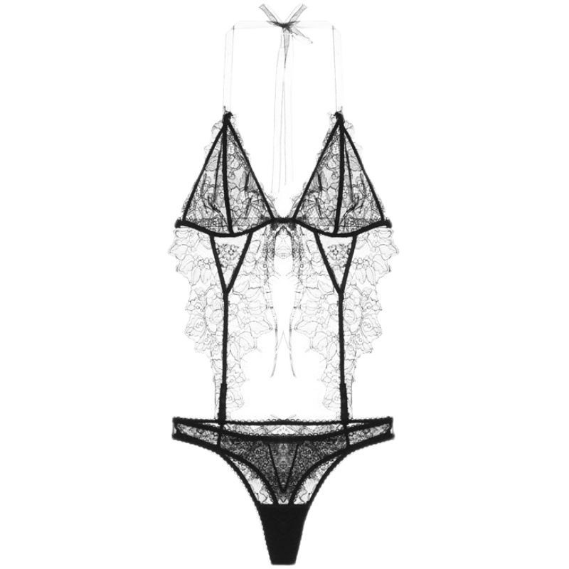 Red Lace Jumpsuit Lingerie, One-piece Open Design, Polyester Lace Fabric - Image 5