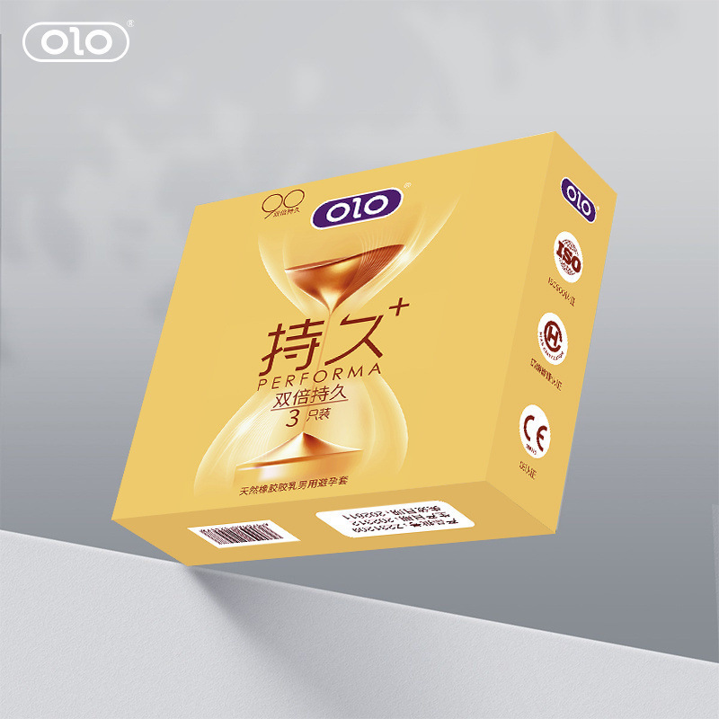 Olo Double-Lasting Condoms, 3-Piece Pack, Thin Natural Latex, Vanilla Scented - Image 3