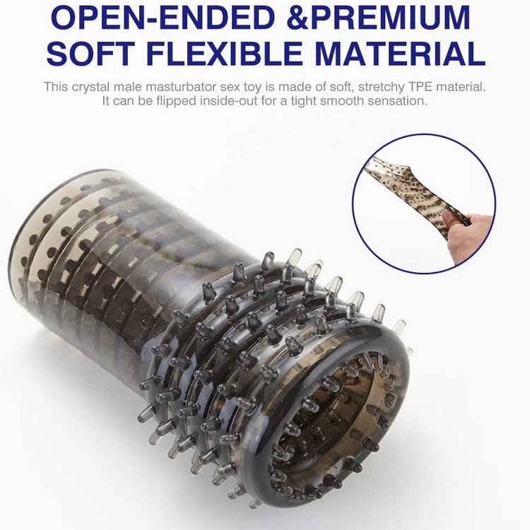 Apollo Trainer Manual Male Masturbator Cup, Ribbed TPE Sleeve, Pocket-Sized - Image 4