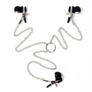 Three-Head Vibrating Nipple Clamp Chain, Stainless Steel Couples Sensory Toy