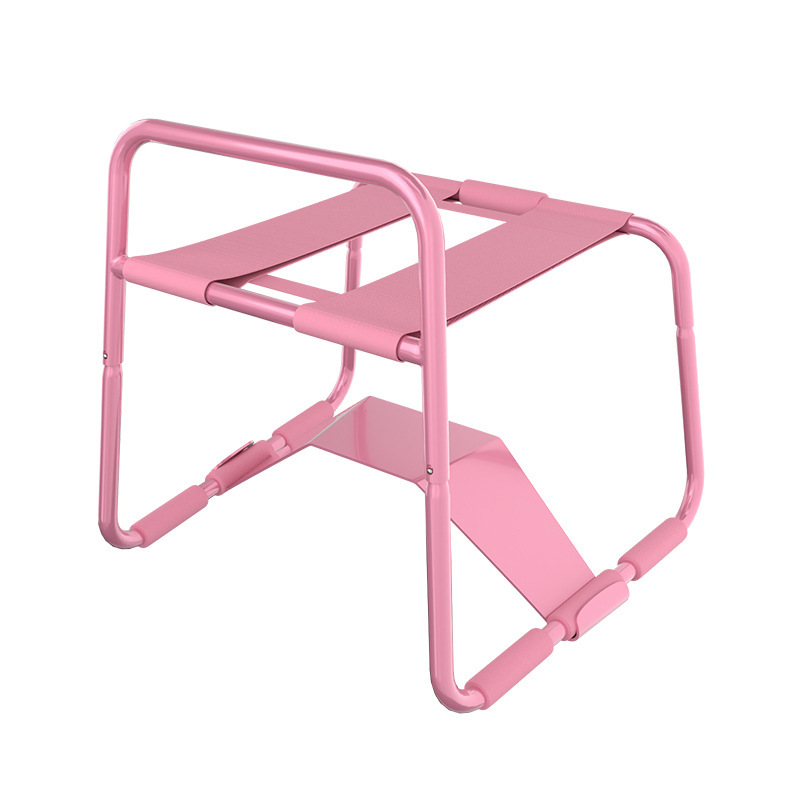 Jiuai Metal Acacia Rocking Horse Chair, Foldable Adult Bed Aid in Pink - Image 5