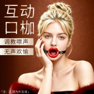 Rose Mouth Gag and Nipple Clamps Set in Black-Red PU Leather for Couples