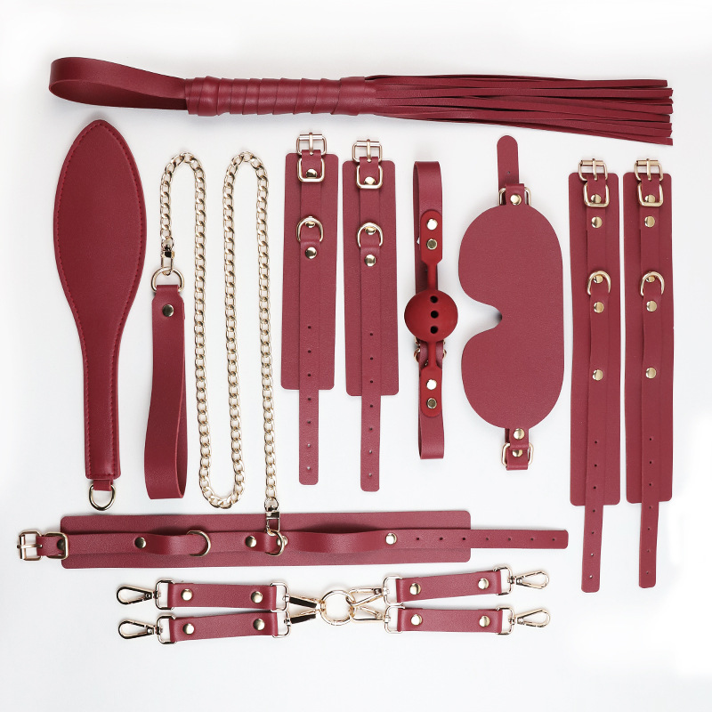 PU Leather Bondage Set with Hand and Foot Cuffs, Oral Ball, and Storage Bag - Image 5