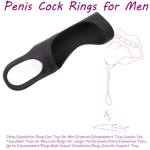Silicone Locking Ring Condom Sleeve, Diamond Texture, Reusable Delay Aid, Black